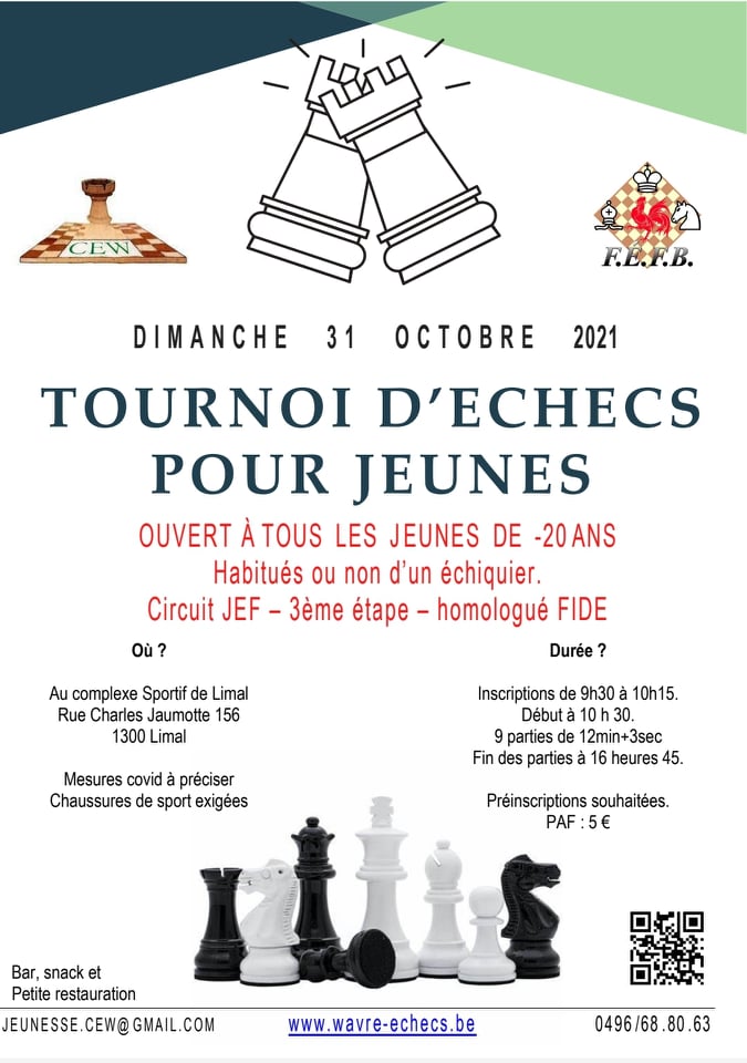 Affiche du tournoi JEF du 31 octobre 2021 à Wavre